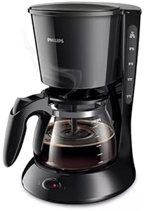 Philips HD7461/20 New Daily Kaffeemaschine Aroma-Swirl mit Abschaltautomatik, Glaskanne, weiß/schwarz
