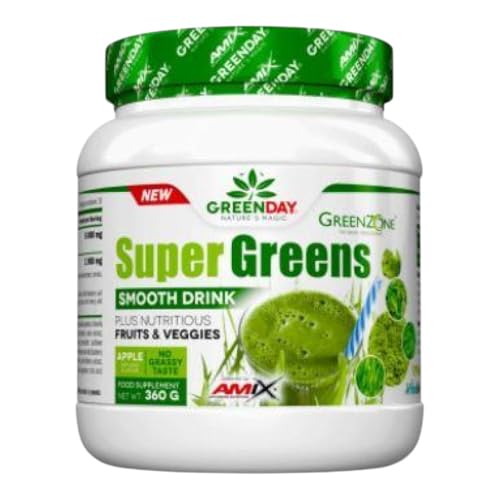 AMIX - Complemento Alimenticio - GreenDay Super Greens Smooth Drink - 360 Gr - Prepara tu Smoothie - Ayuda a Controlar el Peso - Aporte de Energía - Batidos Verdes - Suplemento Alimenticio Vegetal