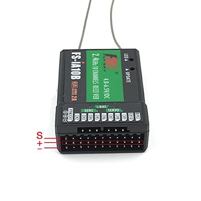 FLYSKY FS-iA10B Receiver 2.4G 10Channel PWM Output with PPM Compatible for FS I6 I10 I6S I6X Transmitter (iA10B)