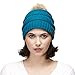 C.C Hatsandscarf Exclusives Unisex Solid Ribbed Beanie with Pom (HAT-43) (Teal)