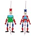 Toyvian 2 Stück Weihnachten Nussknacker Figur Soldat Statue Holz König Puppen Marionette Puppe Pull String Spielzeug Weihnachtsbaumschmuck Christbaumanhänger Zufällige