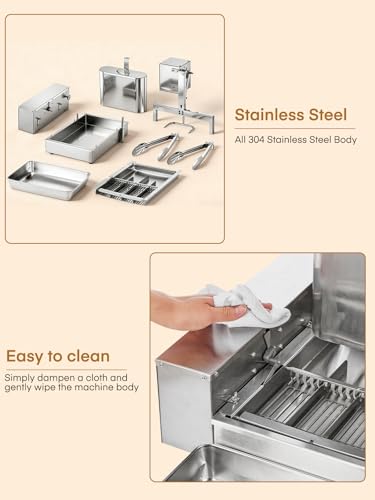 FOHERE Commercial Mini Donuts Making Machine Frying Donuts Makchine - 1750W High-Power, 4-Rows Production, 3L Hoppers, intelligent control, fully automatic, Perfect for Bakeries, Cafes & Donut Shops
