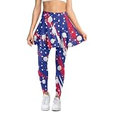 Poceacles - Leggings con Gonna da Donna, a Vita Alta, per il Controllo della Pancia, Sport Attivi, Fitness, Tennis, con Leggings, Yoga Pants, 3XL
