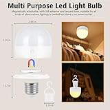 Psatfito Rechargeable Light Bulb with Timer and Remote, Dimmable Battery Light Bulbs with Magnetic Base, E27/E26 Detachable Charging LED Bulb, Non Hardwired Lamps with 3 Color Temperatures, 2 Packs - Image 4