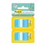 Post-it Flags, 1 in. x 1.7 in., Two Dispensers with 50-Count Blue Sticky Tabs Per Dispenser (100 Flags Total), Removable Page Markers for Planners, Journals, and Calendars
