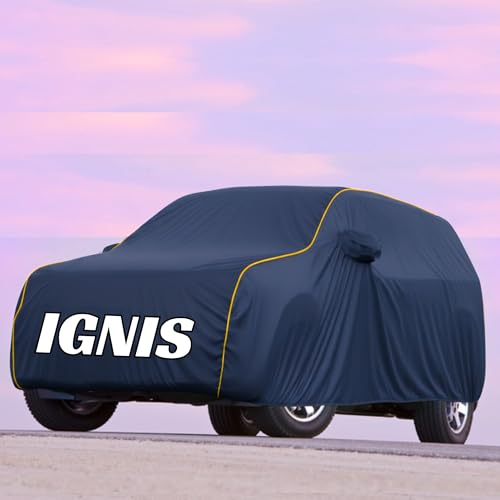 Image of Kayme UltraShield All Weather Premium ignis Car Cover 6-Layer Waterproof Fabric, UV & Heat Reflective - Rain, Sun & Dust & Bird‐Dropping Resistant, Indoor /Outdoor Full Body Protection - Blue