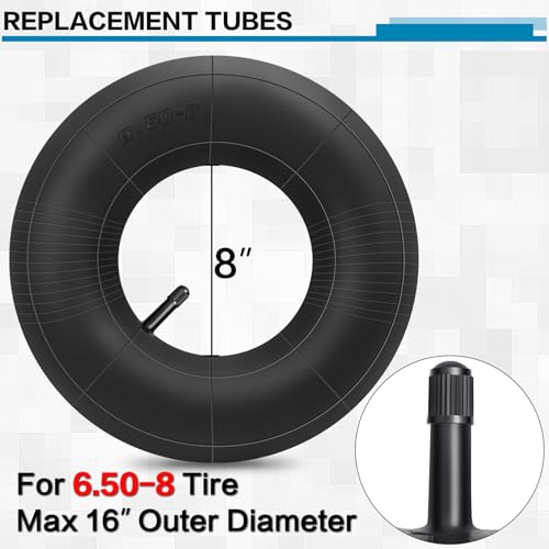 16x6.50-8 Lawn Mower Tire Tubes Heavy Duty 16x7.50-8 Tube with TR-13 Straight Valve Stem for Tractor,Lawn Mower,Golf Cart,Garden Trailer and More - Thumbnail 4