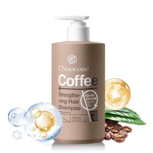 CNMOFAXIN Caffeine Shampoo 480ml - Hair Growth, Volumising & Thickening Shampoo for Men & Women - With Coffee Seed Extract, Centella & Artemisia - Deep Cleansing, Silicone Free Daily Hair Care