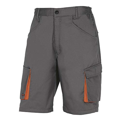 Delta Plus M2BE2GRXG M2BE2 Mach2 Bermudas de trabajo de poliéster/algodón, talla XL, gris/naranja, paquete de 10