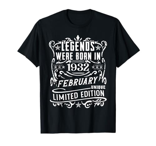 Cumpleaños Febrero 1932 Edición Limitada Regalo February Camiseta