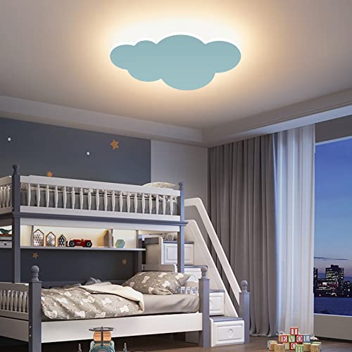 HORKEY - Lampada da parete a forma di nuvola, per interni ed esterni, lampada da parete a LED, lampada da parete per bambini, paralume in acrilico con luci LED integrate, colore caldo, blu - Image 6