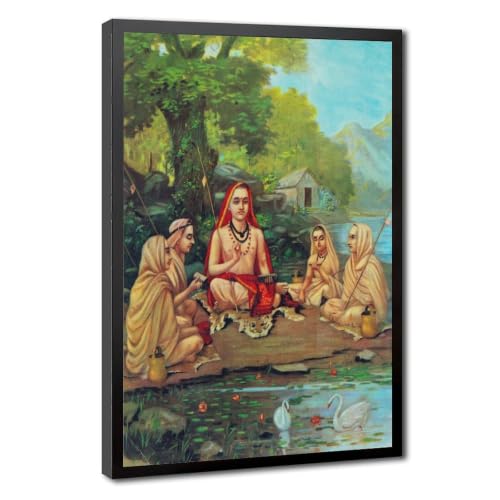 Toile Adi Shankara Raja Ravi Varma décoration murale bureau cadre 30x45 cm
