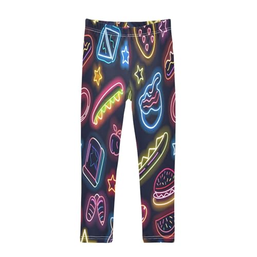 Bolaz Toddler Girls Leggings Printed Yoga Pants Leggings Hamburger Star for Kids