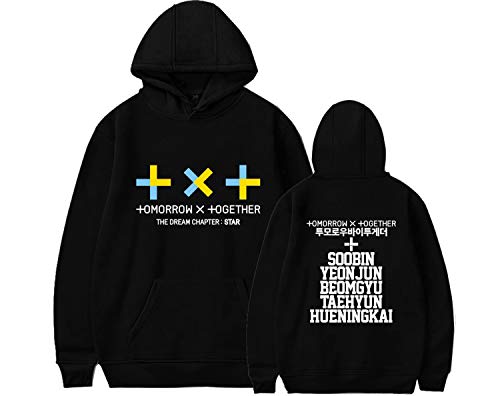 Kpop TXT Hoodie Sweater Yeonjun Soobin Taehyun Hueningkai Beomgyu Jacket Pullover Black Team XXL