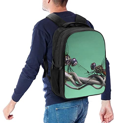 Sac à dos 3D cool imprimé libellule avec grand compartiment de cours