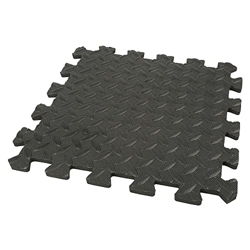 Esterilla Puzzle para Suelo de Gimnasio y Fitness-20 Piezas de Suelo Goma + Bordes | 30 * 30cm | Alfombrilla Protector Suelo, EVA Tatami Puzzle Colchoneta para Gimnasio, Familia y Piscina
