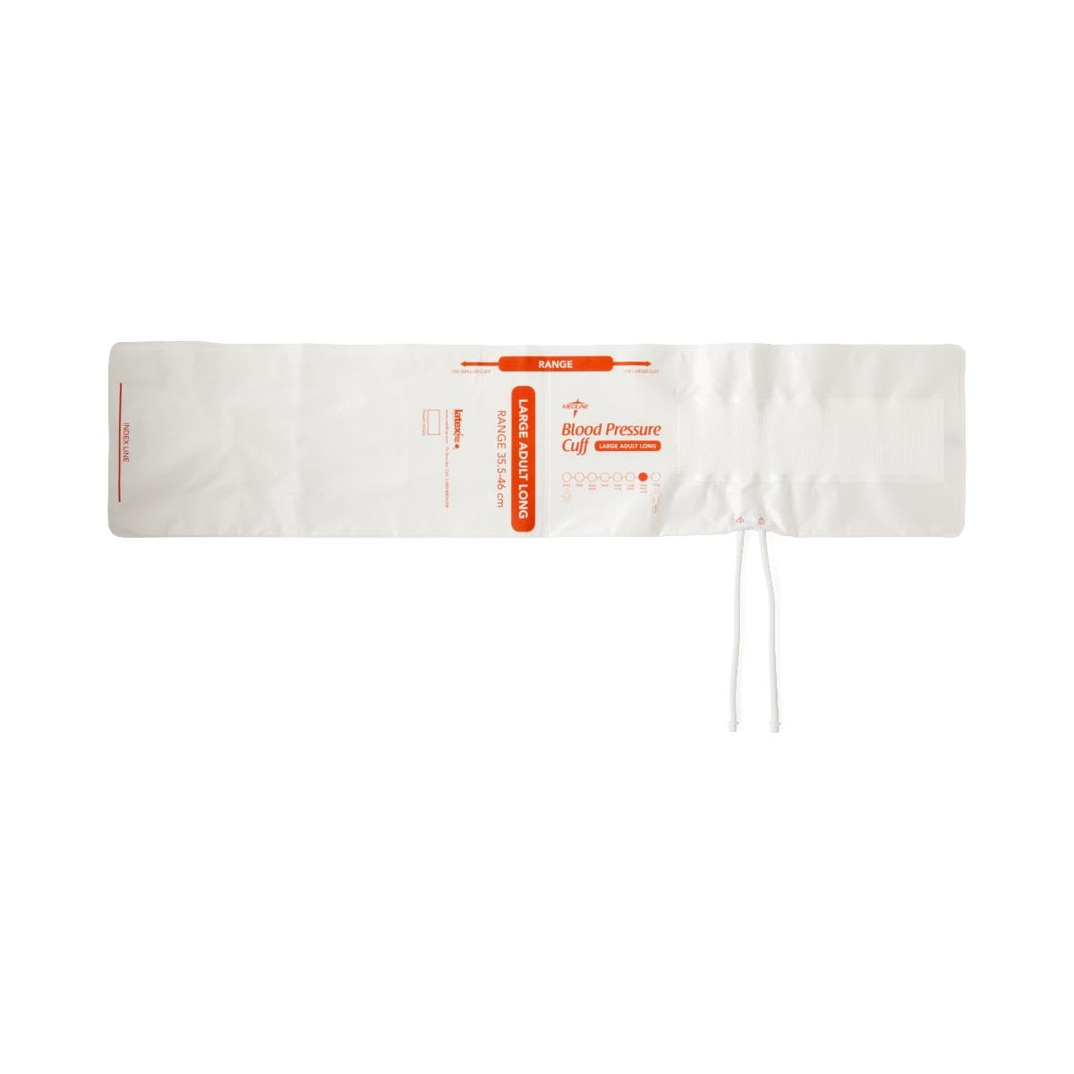 Disposable Soft Cloth 2-Tube Blood Pressure Cuff with Screw Connector, Large Adult Long,5,Bag,MDS9924DML