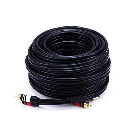 Monoprice Premium Two-Channel Audio Cable - 2 RCA Plug to 2 RCA Plug, Male to Male, 22AWG, 50 Feet, Black