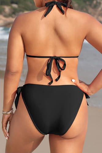 Tempt Me Women Plus Size Triangle Bikini Halter Two Piece Swimsuit Sexy Tie Side Bathing Suits2