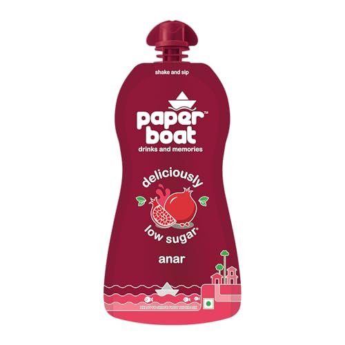 Image of Paper Boat Anar Fruit Juice, Deliciously Low Sugar Drink, No Added Preservatives and Colours 200ml (Pack of 12)