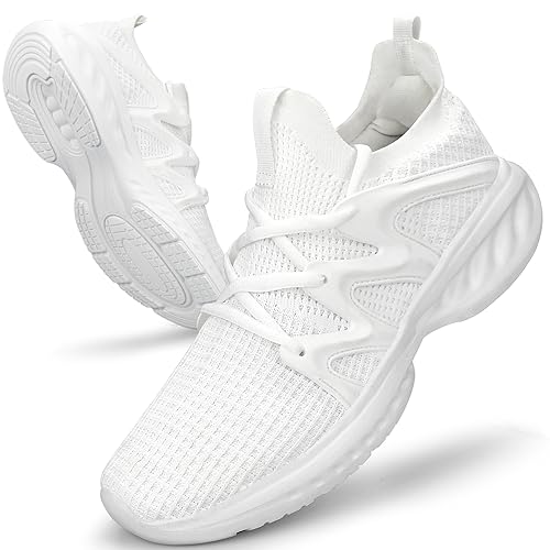 Image of Pujcs Men's Slip On Walking Shoes - Lightweight Breathable Mesh Sneakers for All Day Standing,Non Slip Shock Absorbing Athletic Footwear for Gym,Travel & Work