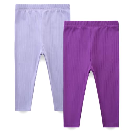 Baby Boy Girl Pants Solid Ribbed Unisex Toddler Soft Bottoms Leggings 9M~4Y