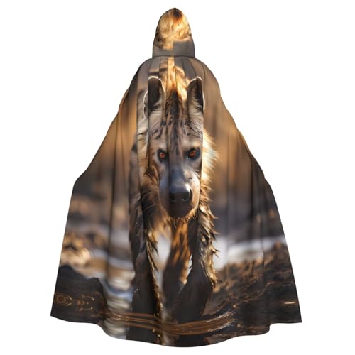 Cape de fête Halloween Lone Hyena longue veste à capuche