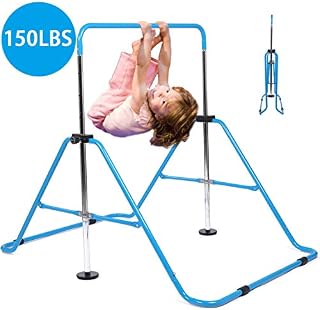 Gymnastics Bar Kids Monkey Bars Expandable Gymnastic Equipment for Home Adjustable Height Folding