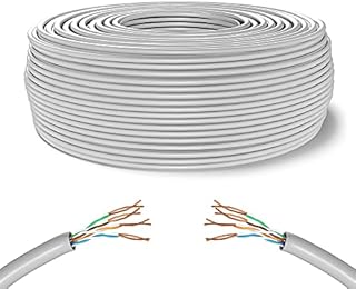 Mr. Tronic 100m Ethernet Network Bulk Cable | CAT5E, AWG24, CCA, UTP, RJ45 | High-Speed Data | LAN Gigabit Internet Connection | For Game Consoles, PC, Router, Modem, Switch, TV (100 Meters, Grey)