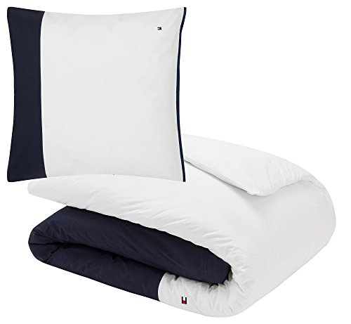 Tommy Hilfiger Ropa de cama de percal | Marina - 155 x 220