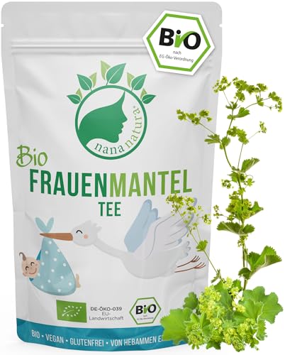 NanaNatura’s BIO Frauenmanteltee 65g | Frauenmantelkraut aus biologischem Anbau in Deutschland | 100% natürlich + zuckerfrei | von Hebammen empfohlen | Frauenhilf Alchemilla