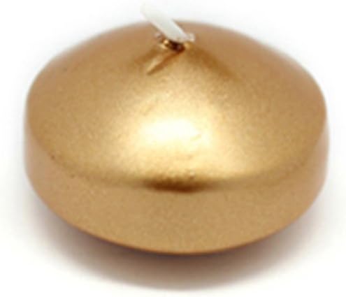 Zest Candle CFZ-021_12 288-Piece Floating Candle, 1.75", Metallic Gold