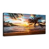Canvas Wall Art for Bedroom Seascape Sunset Canvas Wall Art Tropical Palm Tree Canvas Artwork Beach
