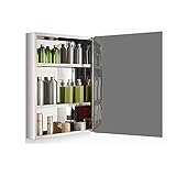 * Puerta del armario con espejo: el armario de pared es ideal para la instalación sobre el fregadero. Tiene un diseño de puerta de gabinete para que pueda verse mientras se cepilla, limpia y prepara. La puerta del espejo también refleja la luz, haciendo que su baño se vea más espacioso.