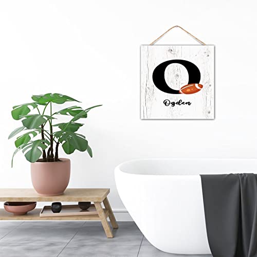 Décoration murale en bois Monogram O style rustique chic 30cm - 8
