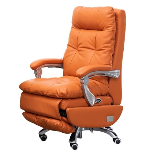 Home Office and Study Electric Chairs Genuine Leather Executive Office Chair with Reclining Function