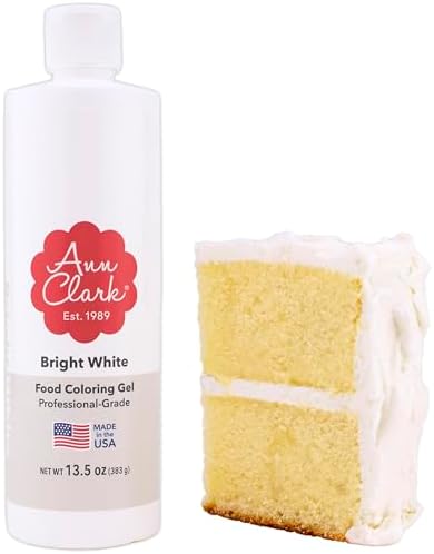 Ann Clark Bright White Food Coloring Gel Extra Large 13.5 oz Professional Grade Made in USA