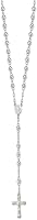 Vista 3 de Diamond2Deal Rosario pulido de plata de ley de 26 pulgadas, collar de regalo