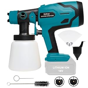 pistolet à peinture, compatible avec batterie makita 18v, pistolet pulvérisateur avec récipient à peinture de 800 ml, 2 buses, 2 papiers filtres, adapté aux murs, meubles, clôtures (sans batterie)