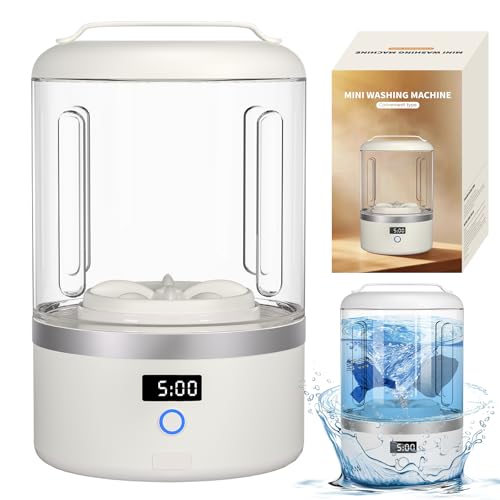 Portable Washing Machine, Mini Washer for Socks & Underwear, 1.5L Compact Electric Ultrasonic Washer...