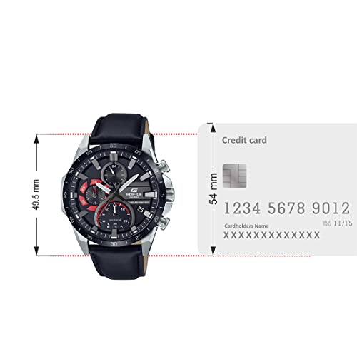 Casio Edifice EQS-940BL-1AVUDF Black Analog Dial Black Leather Band Men's Watch Solar Powered Chronograph ED549 - Image 7