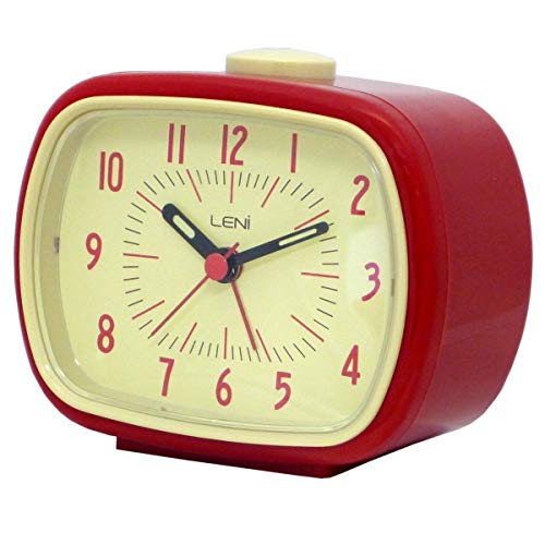 Leni Retro Alarm Clock 9x11x6cm - Red