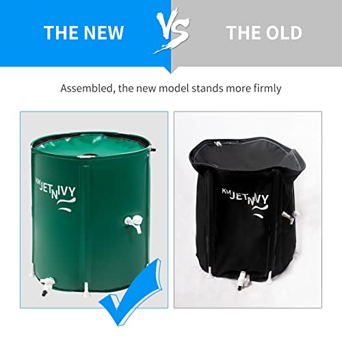 KMJETNIVY Rain Barrel Upgrade Anti-Collapse Collapsible Rainwater Collection System,Portable Water Storage Tank,Garden Water Catcher(Green,100G