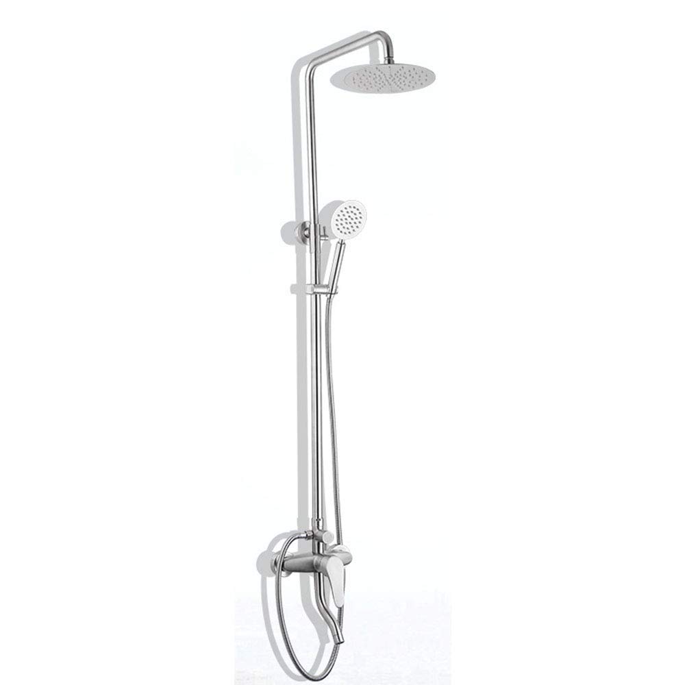 CWCQGH Rainfall Shower Faucet Set Single Lever Bathtub Shower Mixer Faucet with Storage Shelf Shower Hot Cold Water Tap