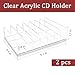 Philbinden 2 Pcs Clear Acrylic CD Holder, DVD/CD Display Rack & CD Storage Box & Vinyl Record Storage Stand Holds up to 14 Standard CD Cases for Media Shelf Storage and Organization