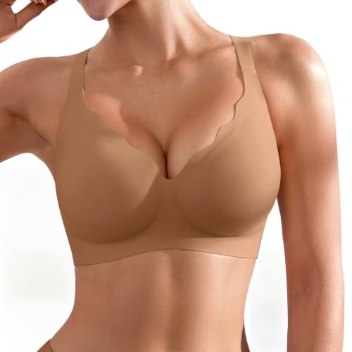 Image of Seamless Wireless Bra for Women with Support - No Underwire Full Coverage Push Up Comfort Bras - Back Fat Smoothing Bralettes