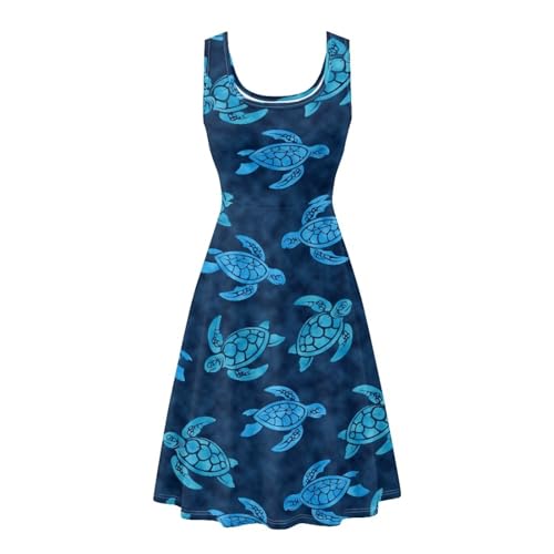 Image of Renewold Women's Sleeveless Tank Dress with Pockets, Casual Scoop Neck A-Line Sundress for Summer, Travel and Vacation
