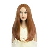 BERON Dark Orange Long Wigs Child Straight Hair Wig for Girls Middle Part Kids Wigs Cosplay Party Da