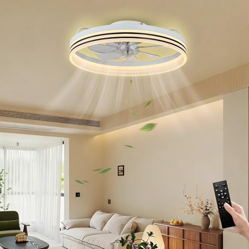 Cainjiazh 20" Crystal Ceiling Fan with Lights, Remote, White by Cainjiazh - Used condition - Image 2