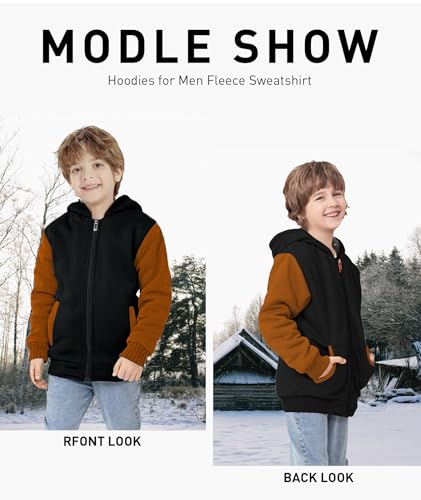 Image of GEEK LIGHTING Boys Sherpa Lined Hoodie Kids Fleece Sweatshirt Full Zip Hooded Jacket